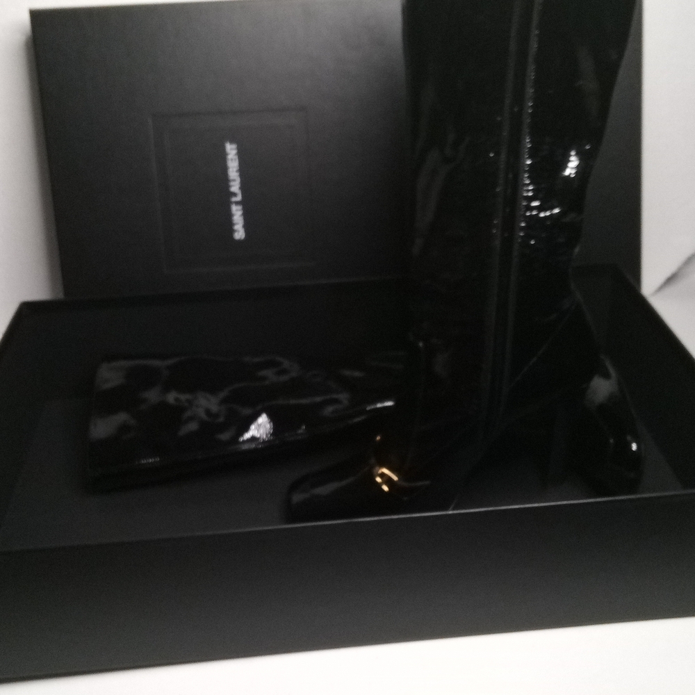 Saint Laurent Lala Patient Leather Boots - Picture 11 of 14